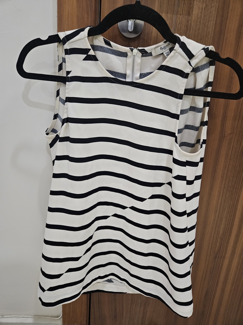 Madewell Black & White Striped Sleeveless Tank